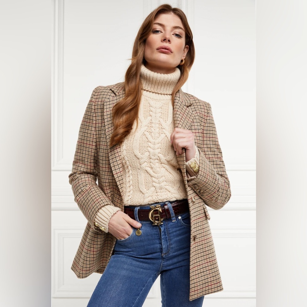 HOLLAND COOPER BELGRAVIA CABLE KNIT SWEATER- OATMEAL COLOUR- XS